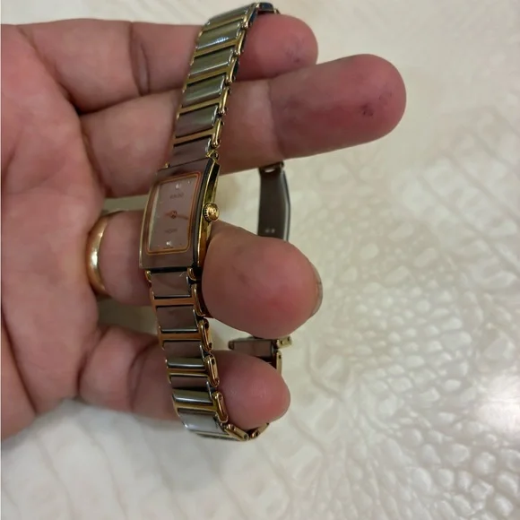 Rado Gold and Black Square Dial Watch - Picture 3 of 10